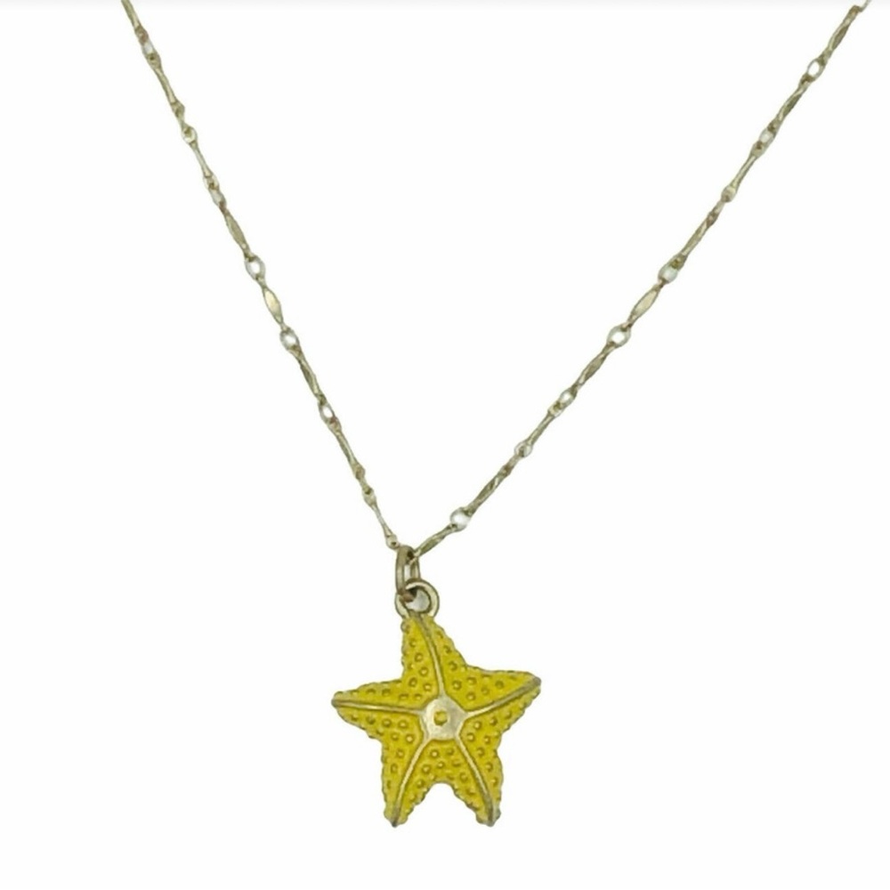 J Crew Vintage Yellow Starfish Pendant Necklace